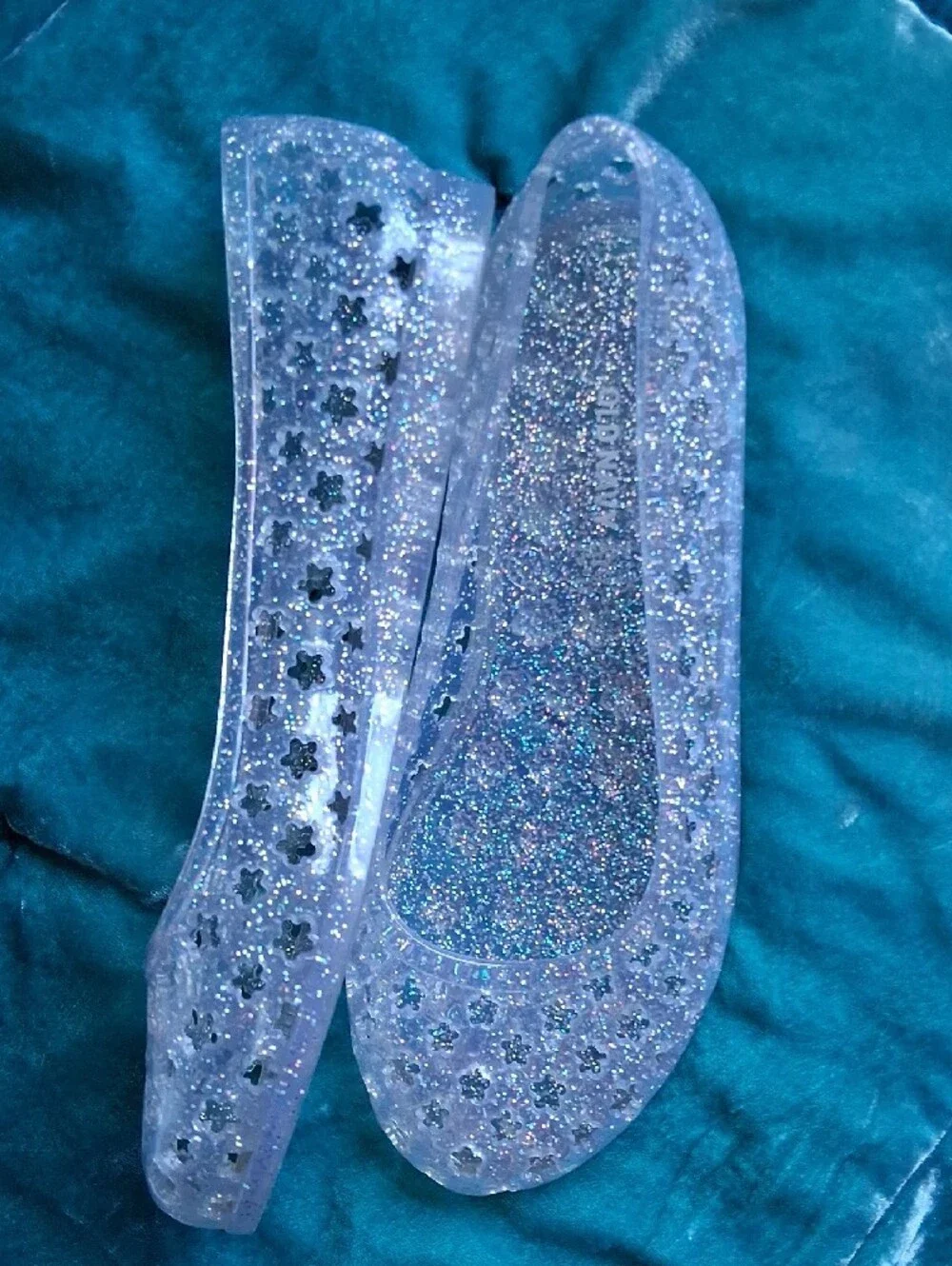 Old Navy Clear Lavender Glitter Jelly Flats